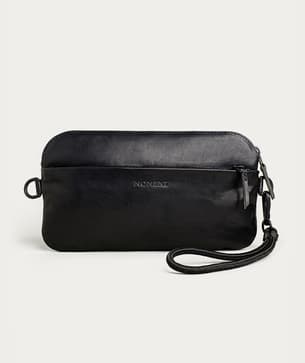Moment Crossbody Wallet Bag Black Leather 01