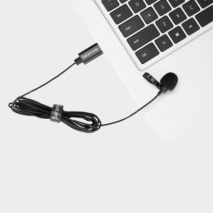 USB 20-foot Cord Clip On Lavalier Microphone for PC & Mac | M1 | Movo