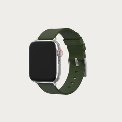 Moment Leather Watch Strap in Olive Green