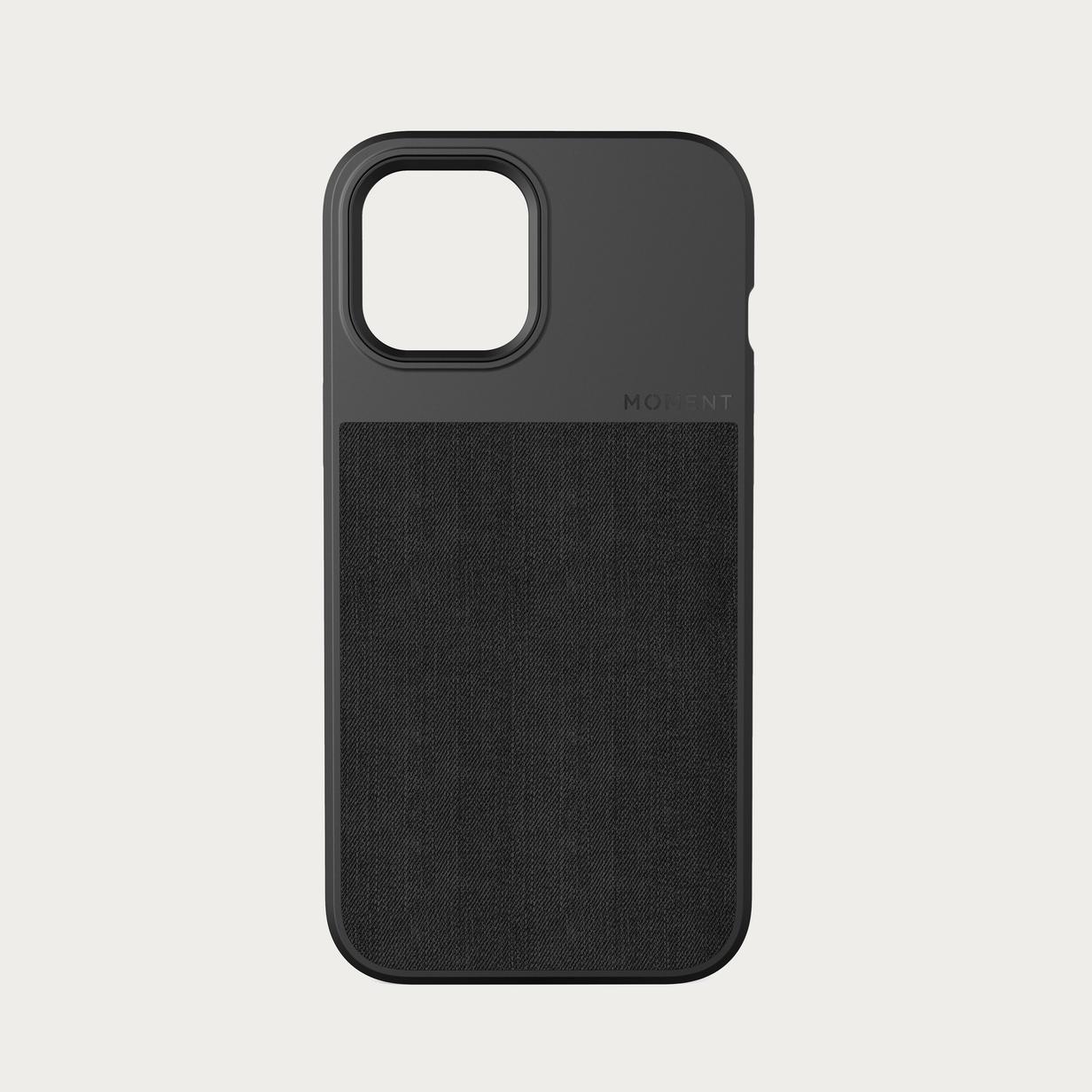 311 122 Moment i Phone12 Pro Max Case black canvas 1