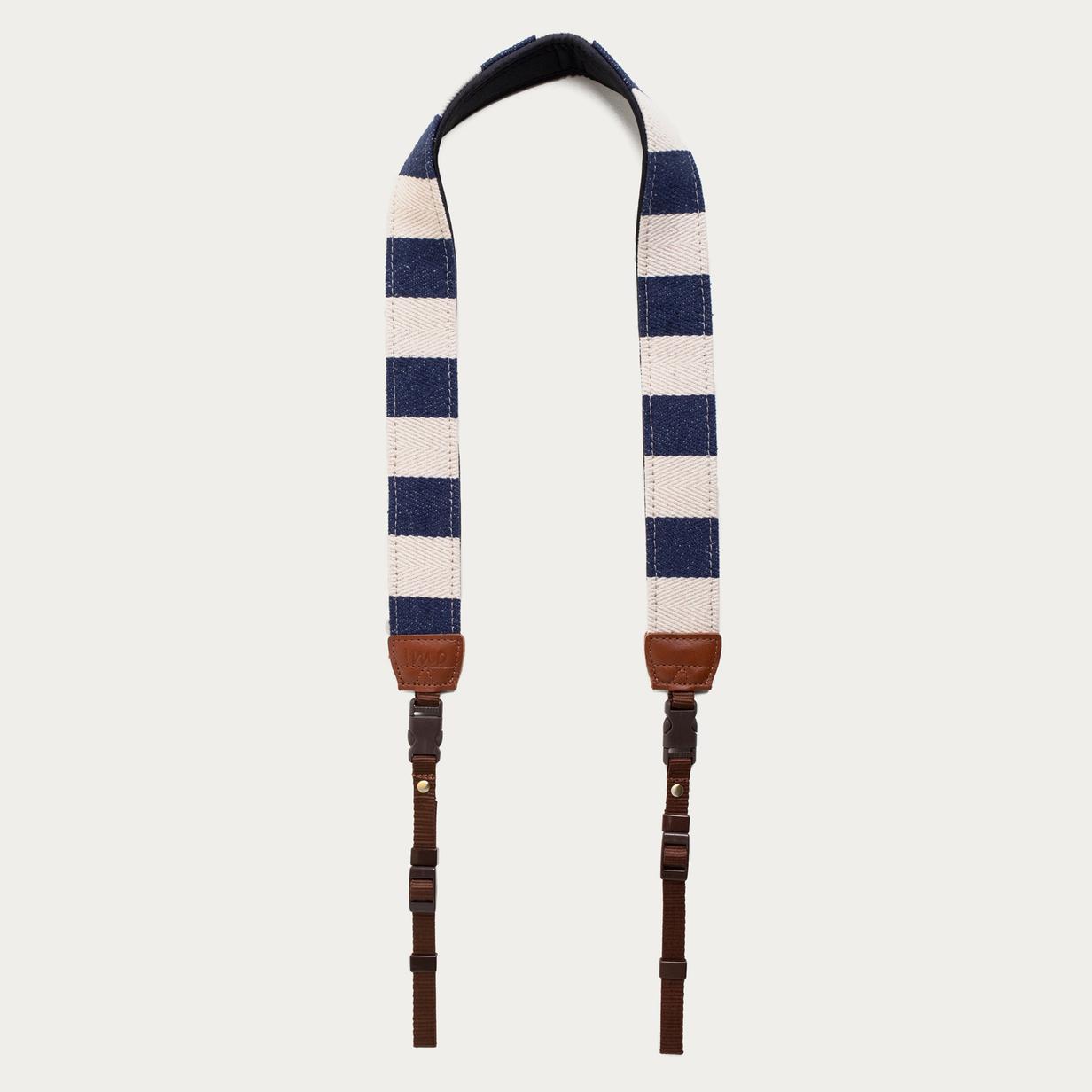 iMo Blue Stripe Padded Cotten Tape Neck Strap with Quick Release Buckles 01