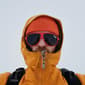 Caleb Babcock in winter coat and ski goggles